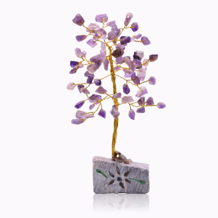 Amethyst Gemstone Tree with 80 natural stones. Perfect for home decor or meditation, promoting peace, spiritual growth, and emotional balance.